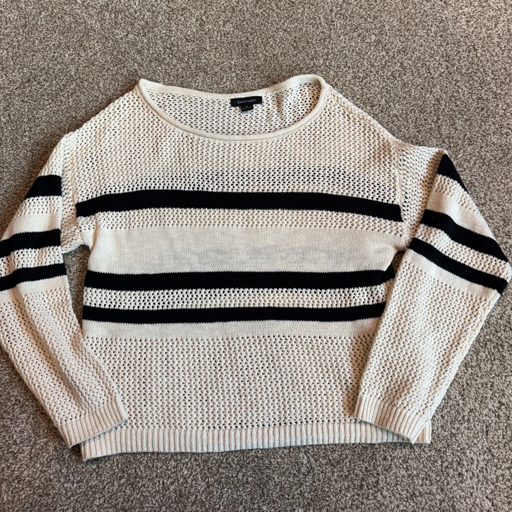Sanctuary Women's Black Striped Sweater - size M